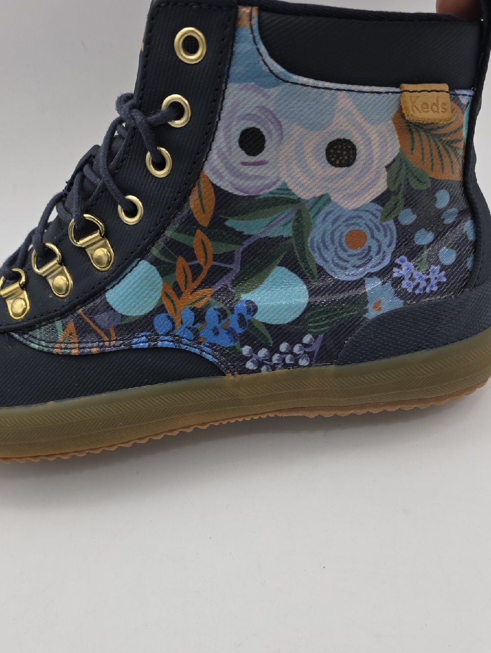 Keds x Rifle Paper Co. Scout Boots Navy Floral Size 9 Sneakers Shoeskey - Picture 6 of 10